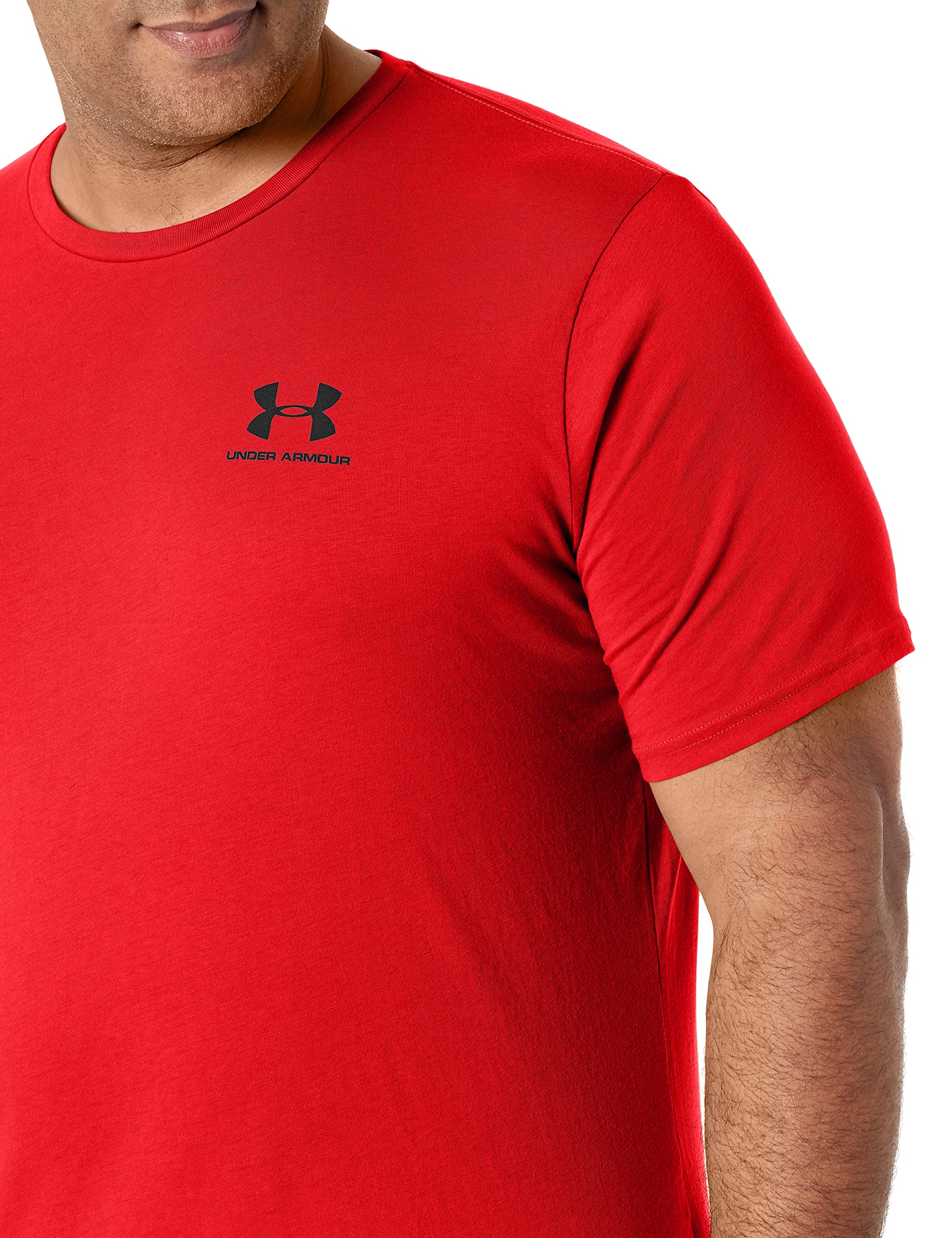 Under Armour Men's UA Sportstyle Left Chest Short Sleeve Shirt LG Red