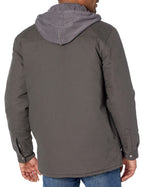 Dickies Men's Fleece Hooded Duck Shirt Jacket with DWR, Slate, Large