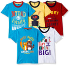 T2F Boy Cotton Printed Regular Fit T-Shirt (Pack of 5),Multicolour,4-5 Years