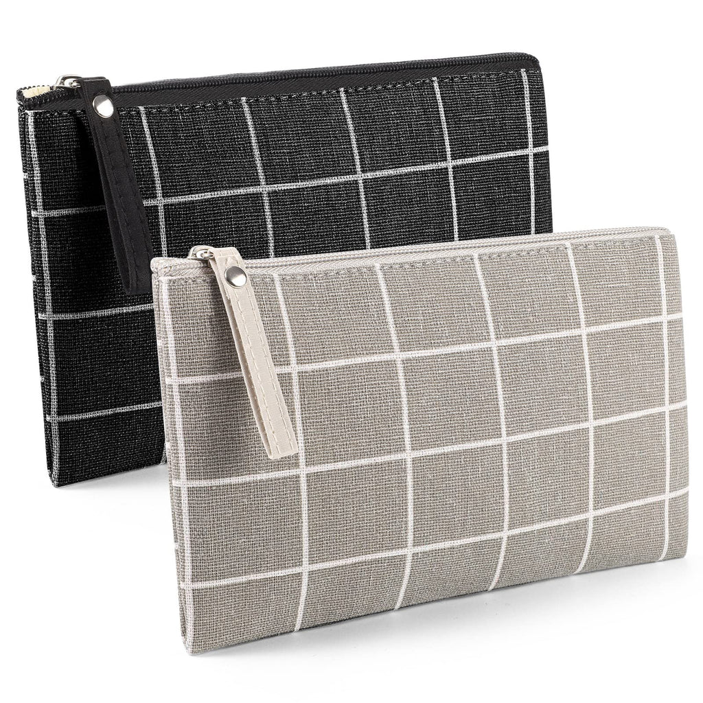 SUMAJU 2 Pcs Small Cosmetic Bag, Multi-Function Canvas Cosmetic Pouch Small Zipper Pouch Makeup Bag Purse Pouches Cute Makeup Po