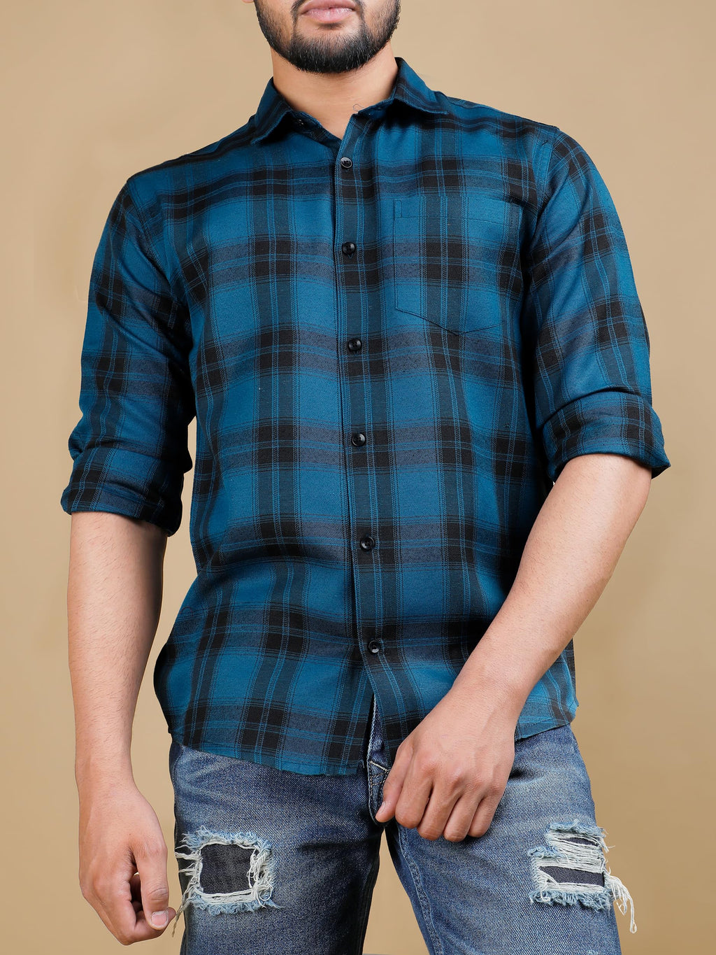 Noble Monk MenS Regular Fit Shirt | Checkered | Full Sleeves | Casual Shirt For Men