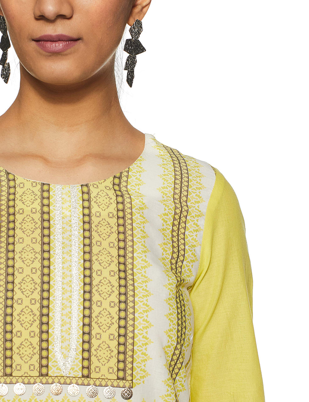 W For Woman Women Cotton Straight Regular Kurta