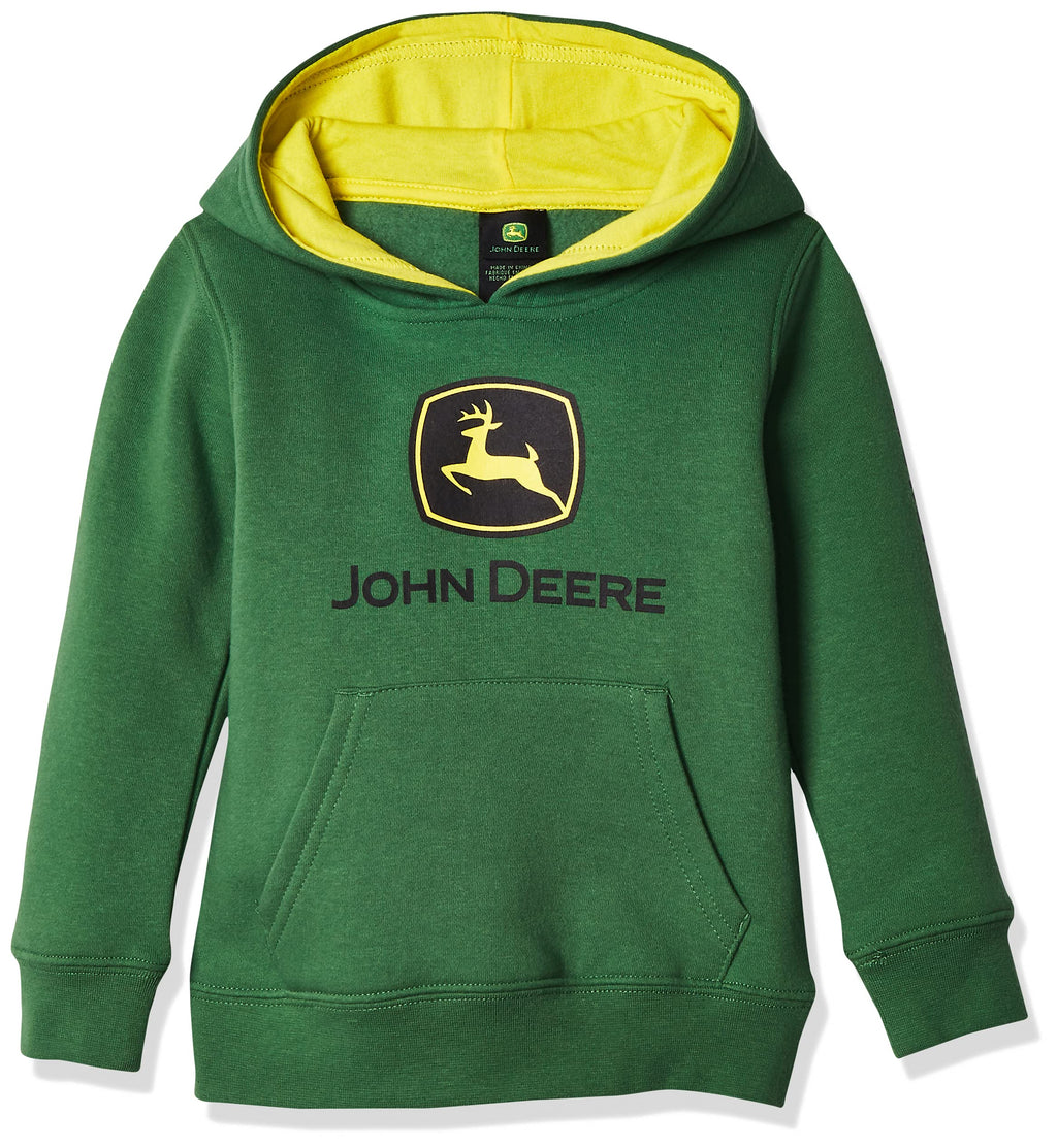 John Deere boys Fleece Hoody Pull Over Hooded Sweatshirt, Green Trademark, 14-16 US