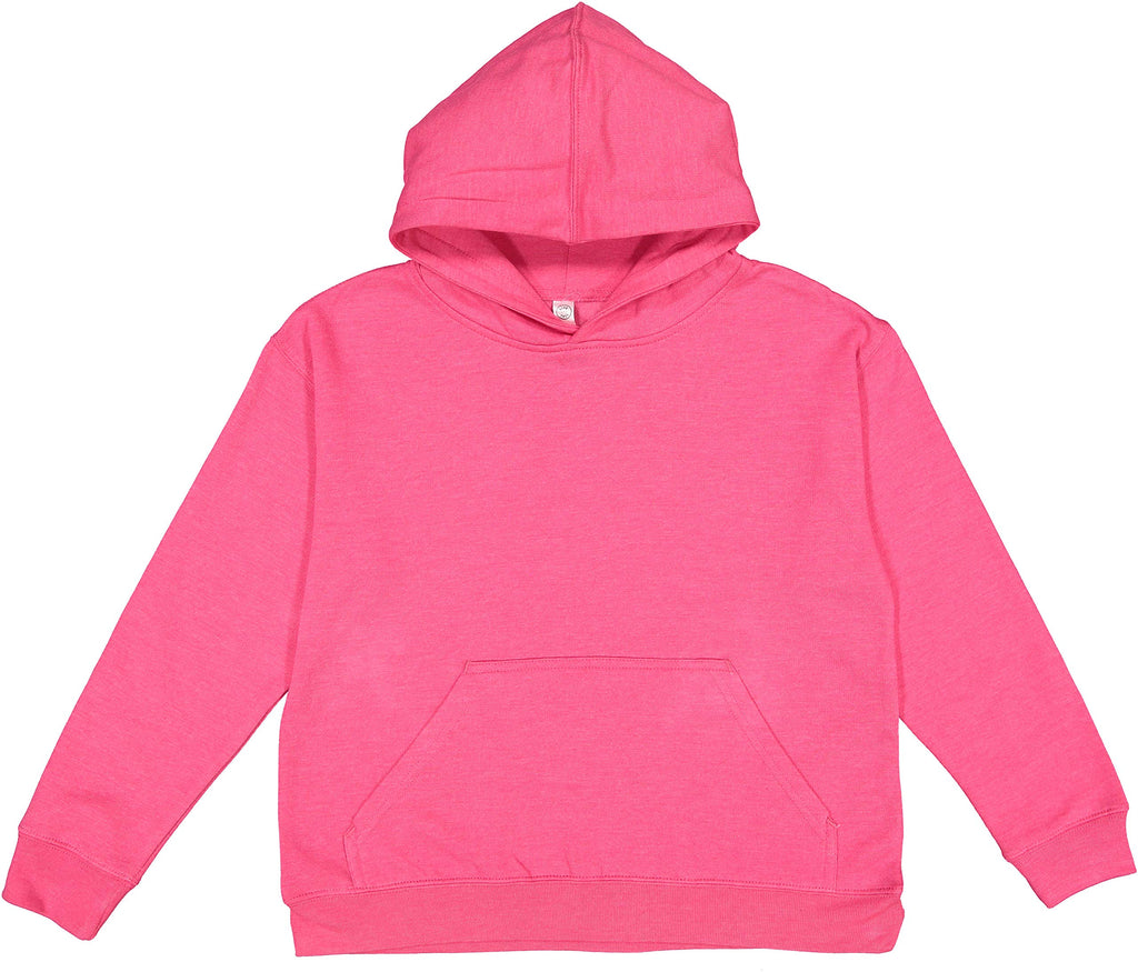 LAT Apparel Youth Pullover Fleece Hoodie - X-Large - Vintage Hot Pink