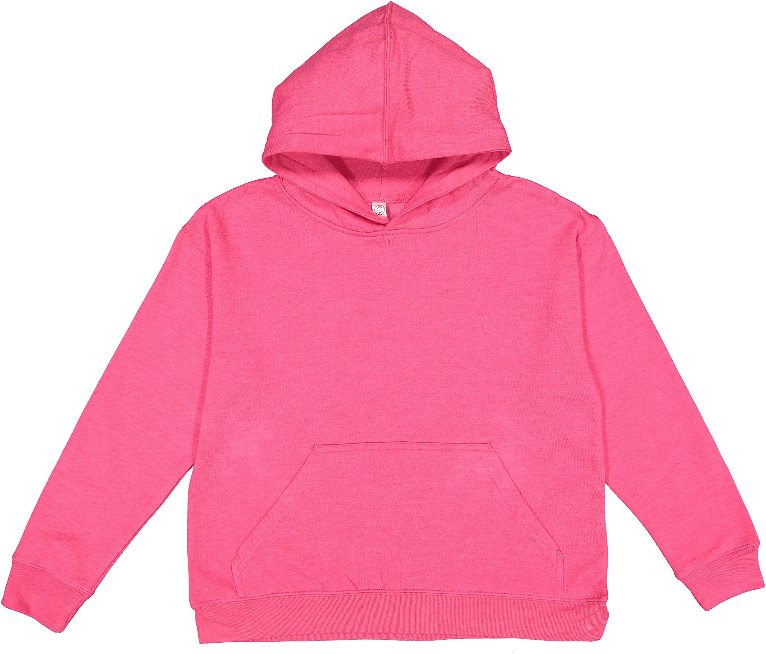 LAT Apparel Youth Pullover Fleece Hoodie - X-Large - Vintage Hot Pink
