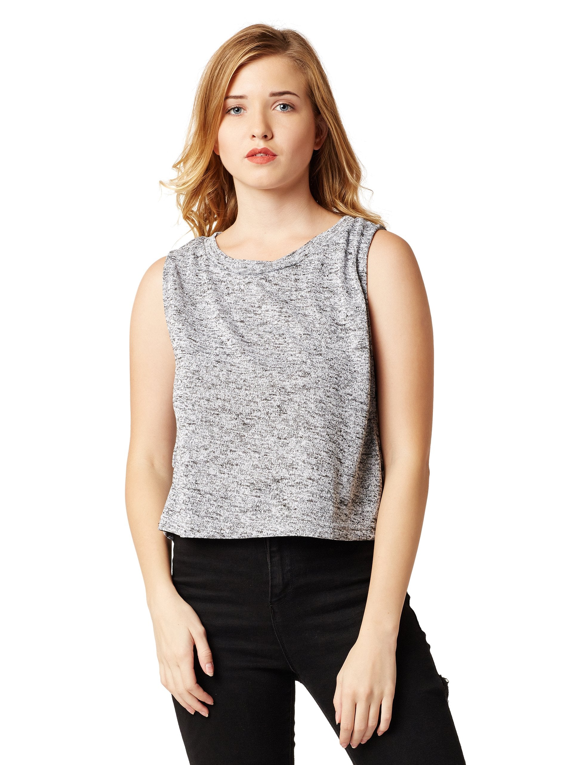 Miss Chase WomenS Grey High-Low Crop Top(Mcss17Tp07-95-17-06_Grey_X-Large)