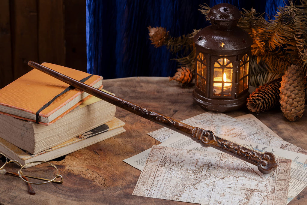 Handicraftviet Wooden Heart Wand, Magic Wand 15 ' for Witchcraft Collectible, Magical Gift for Children and Adults on Halloween,