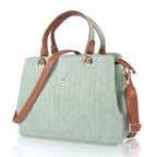 ADISA texture stripes handbag shoulder bag for women and girls with sling belt (AD4074-GREEN)