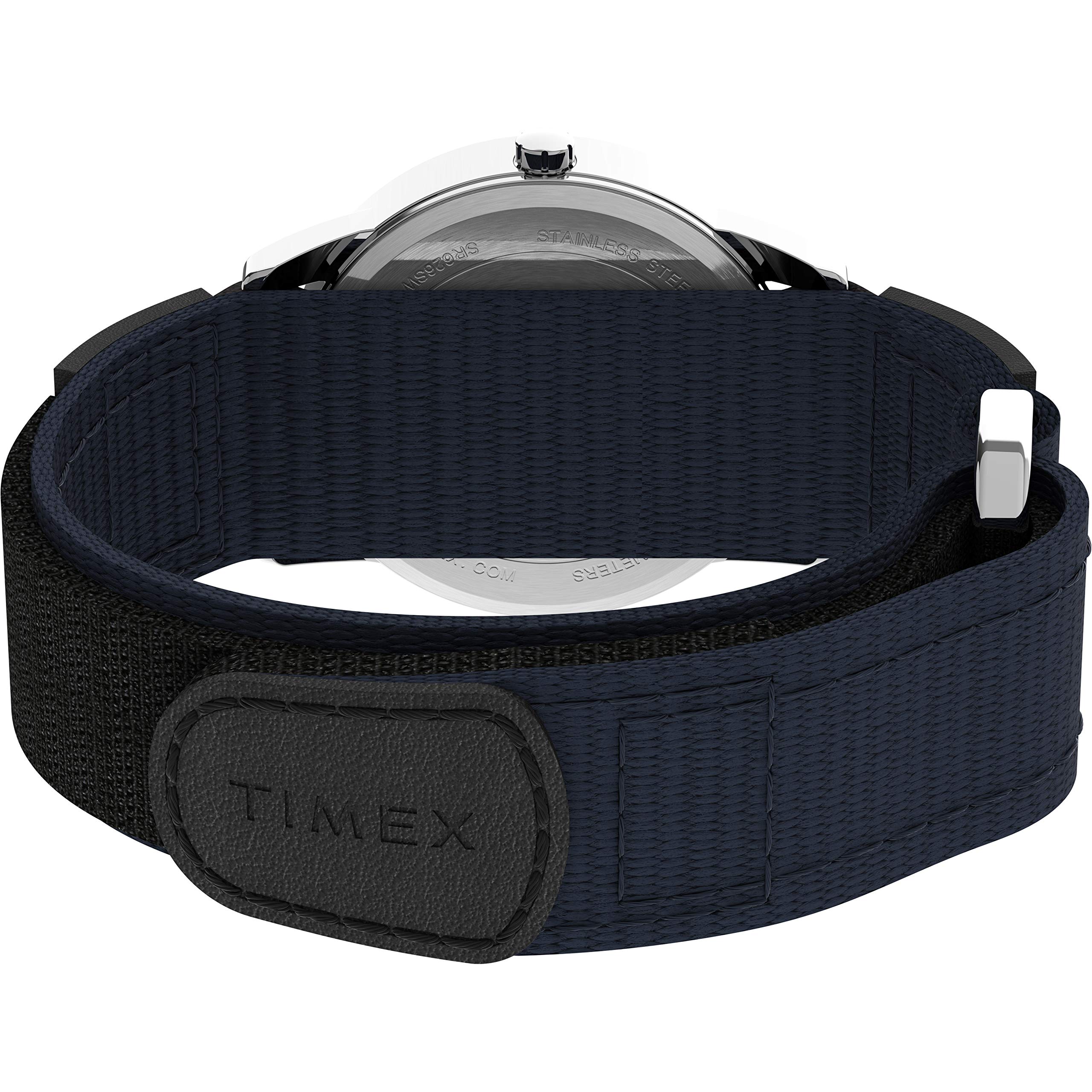 Timex Men's Easy Reader 35mm Watch - Silver-Tone Case Blue Dial with Blue FastWrap Strap