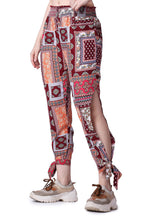 POPWINGS Casual Boho Printed Side Long Slit Trousers for Women || Summer Wear Comfortable Pull-On Women Trousers || Latest Weste