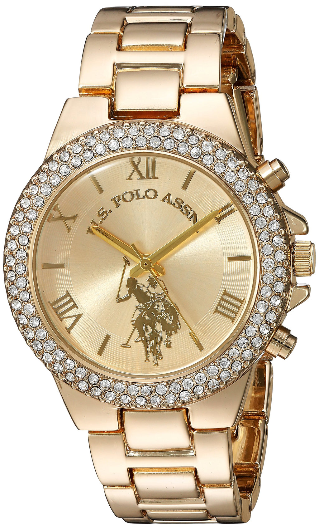 Accutime U.S. Polo Assn. Women's usc40032 Analog Display Analog Quartz Gold Watch