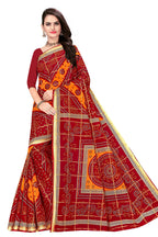 TAMAIRA FASHION Womens Pure Cotton Bandhani Saree Without Blouse Piece(2441_Red)