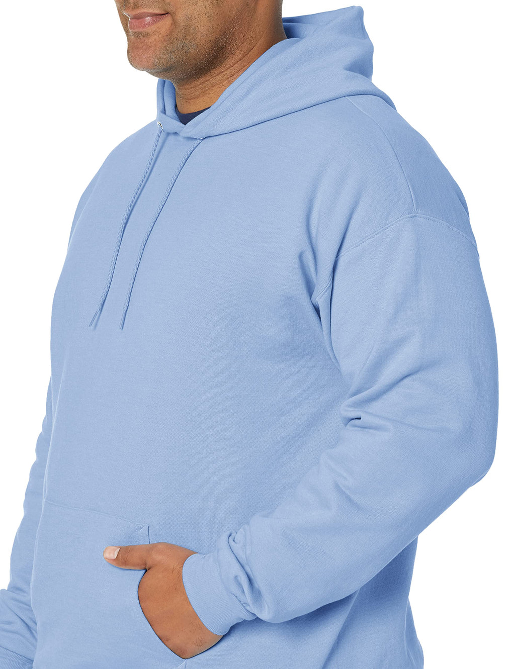 Hanes Mens Pullover EcoSmart Hooded Sweatshirt, Light Blue, Medium