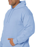 Hanes Mens Pullover EcoSmart Hooded Sweatshirt, Light Blue, Medium