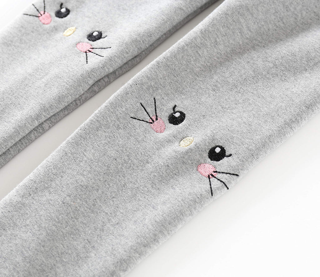 IRELIA Winter Girls Cotton Fleece Lined Leggings Pants Light Grey M