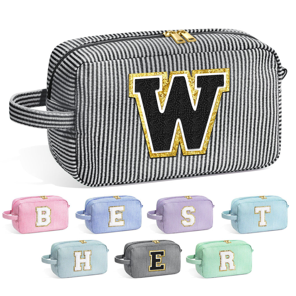 YOOLIFE Travel Monogram Initial Makeup Bags - Cosmetic Toiletry Bag Pouch Makeup Case for Mom, Best Friend, Teacher - Birthday G