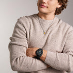 Fossil Men's Machine Chronograph Black Silicone Watch