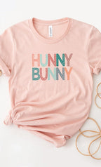 Multicolor Pastel Hunny Bunny Graphic Tee T-Shirt