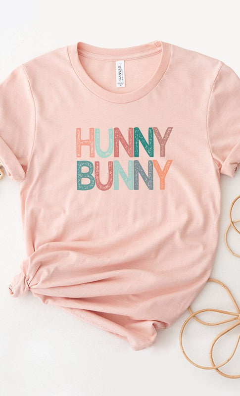 Multicolor Pastel Hunny Bunny Graphic Tee T-Shirt