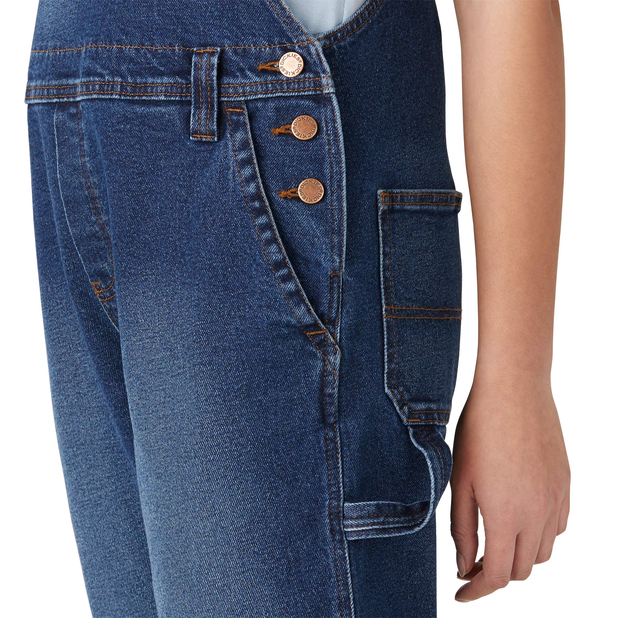 Dickies womens Denim Boyfriend Bib Overall, Retro Stonewash, Medium US