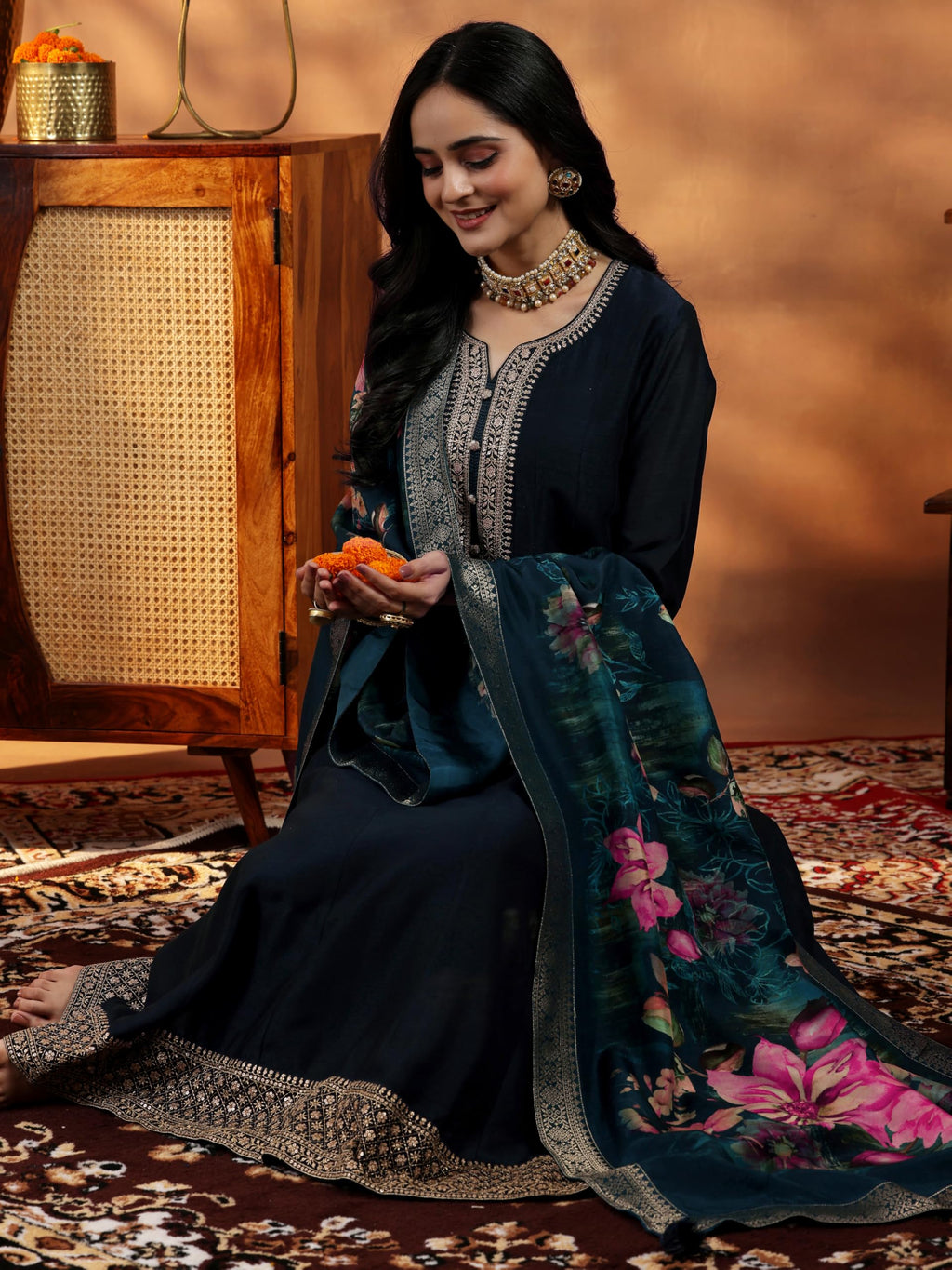 Libas WomenS Silk Blend Kurta Set (48837H