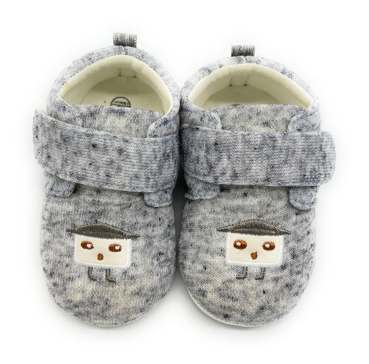 The Dds Store Baby First Walking Shoes, Unisex Infant Canvas Sneakers, Hook & Loop Closure, Mid Top Casual Crib Shoes (Grey, Uk  18-24
