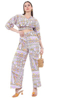 Ketch Polyester Women Western Casual Fit Co-Ord Set Standard Length Playwear Dress (Khce000058_Lavender_Xl)