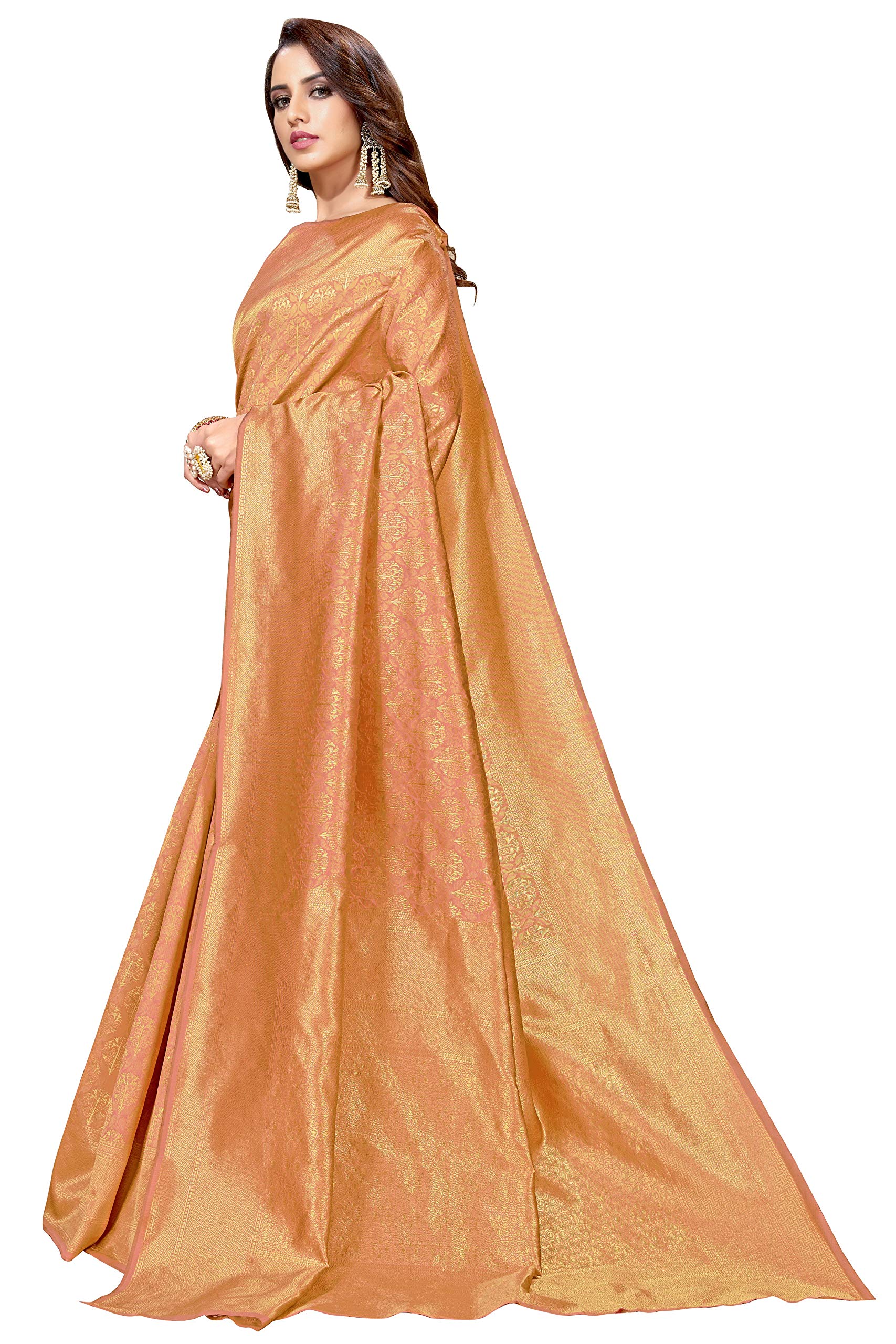 Glory Sarees Womens Kanchipuram Silk Saree With Blouse Piece