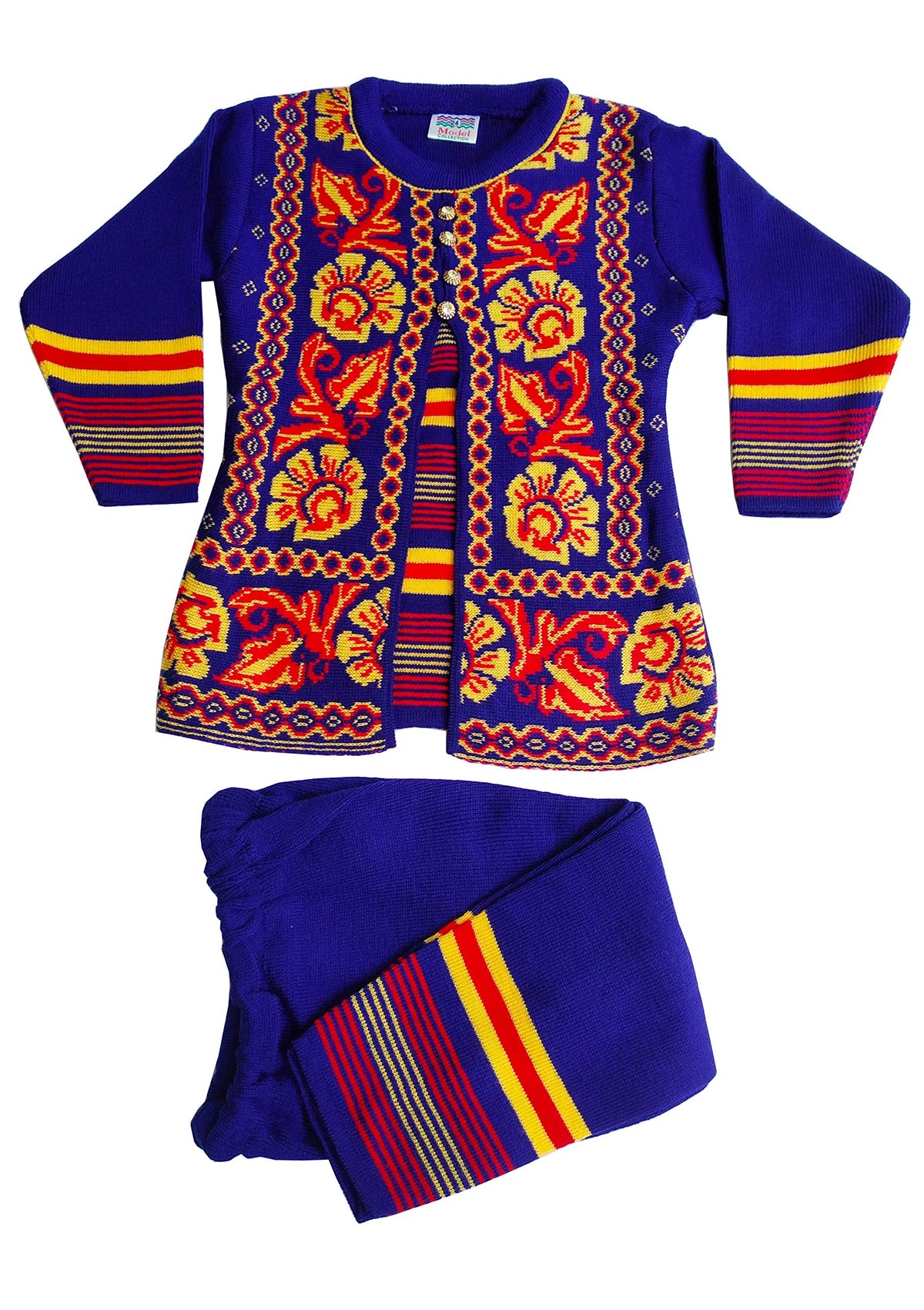 Kuku Hosiery Girl Woolen pajami Suit(Blue, Size: 22) 22