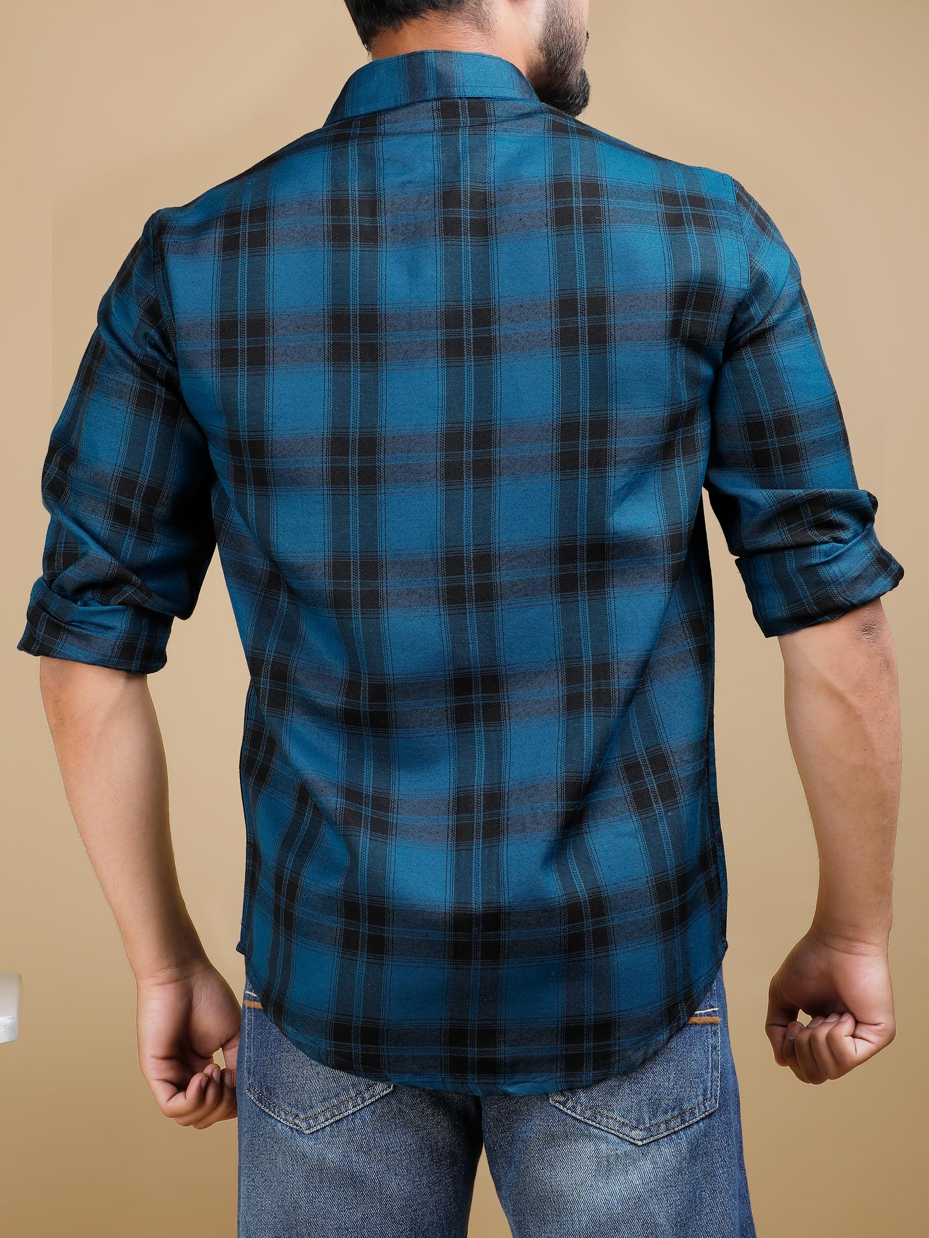 Noble Monk MenS Regular Fit Shirt | Checkered | Full Sleeves | Casual Shirt For Men