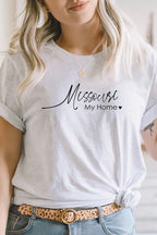 Missouri My Home Heart State Graphic Tee T-Shirt