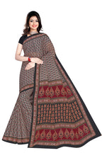 TAMAIRA FASHION Womens Plain Weave Cotton Saree Without Blouse Piece (802_Black)