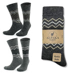 GoWith 1-2 Pairs Unisex Alpaca Wool Socks, Thermal Warm Cozy Merino Wool Socks, Heated Fuzzy Winter Boot Socks, Grayanthracite-4