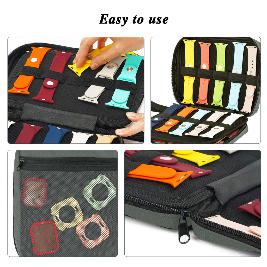 20 Watch Bands Storage Carrying Case Compatible with Watches,Expandable Watch Band Holder Stores 20 Watch Bands Fit for Most Siz