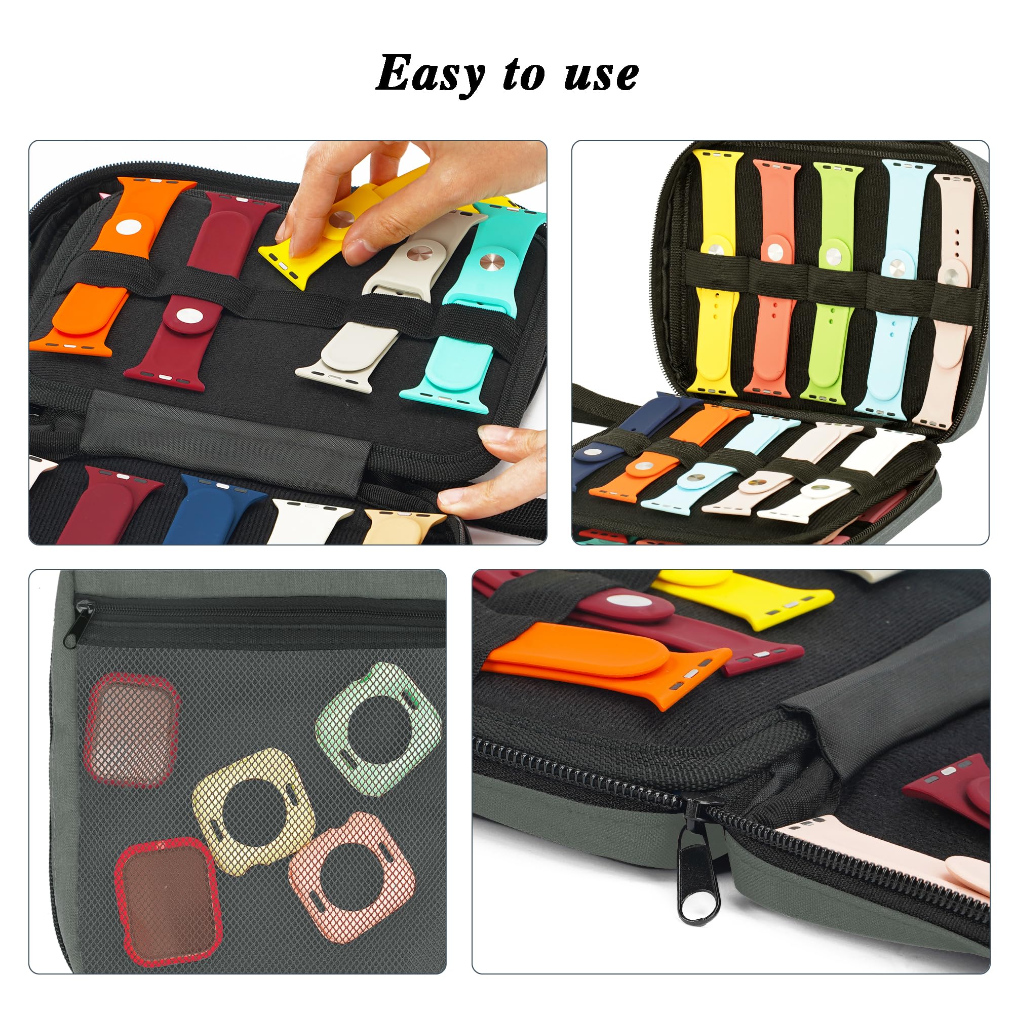 20 Watch Bands Storage Carrying Case Compatible with Watches,Expandable Watch Band Holder Stores 20 Watch Bands Fit for Most Siz