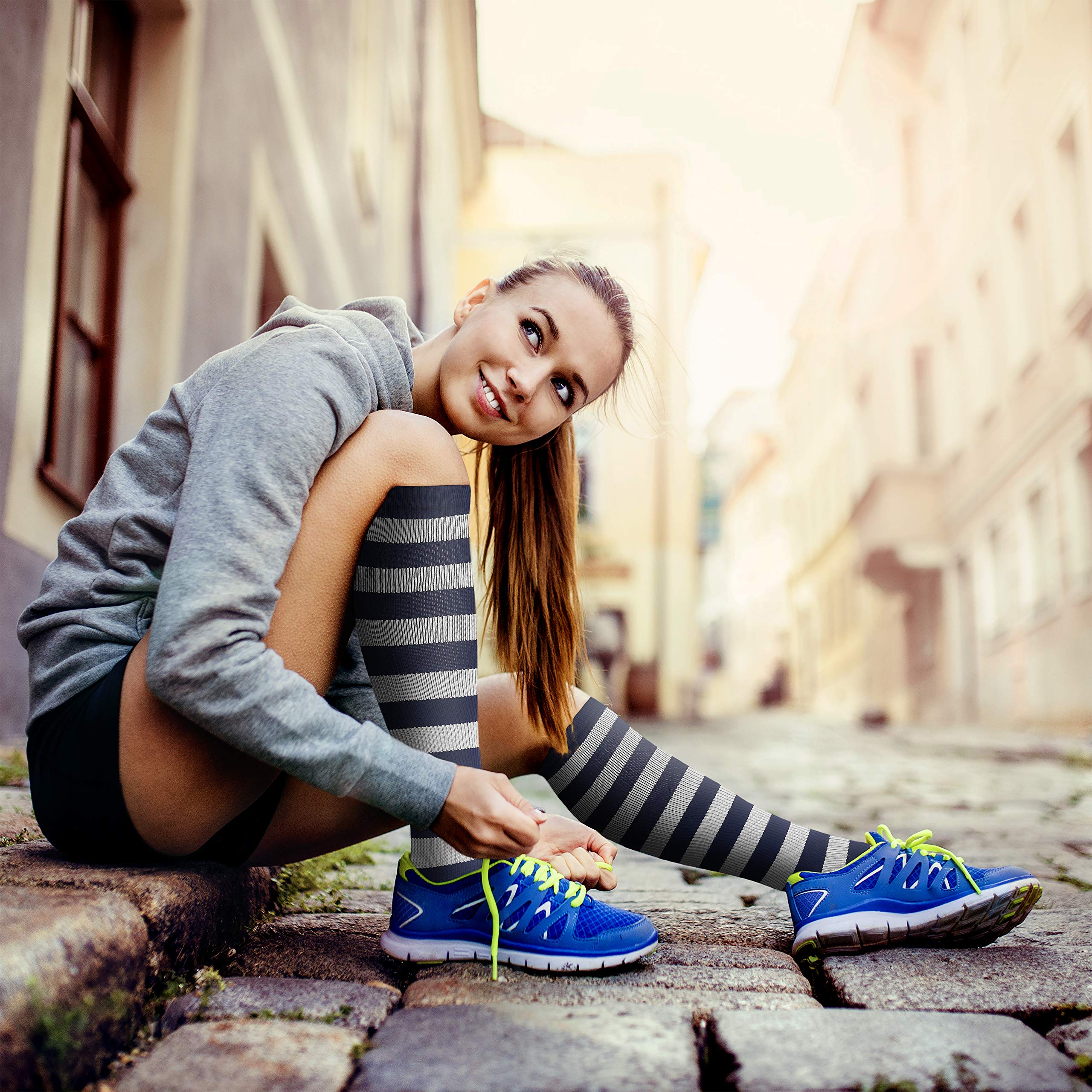 WITHYOU Compression Socks (8 Pairs), 15-20 mmHg is Best Athletic for Men & Women, Running, Flight, Travel, Pregnant - Boost Perf