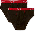 Pepe Jeans Innerwear MenS Cotton Briefs (Pack Of 2) (Clb02-02_Black_Black_90-95_Black_95 Cm)