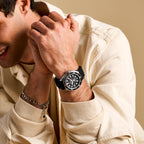 Fossil Men's Breaker Quartz Stainless Steel Three-Hand Silicone Strap Watch, Color: Black (Model: FS6062)