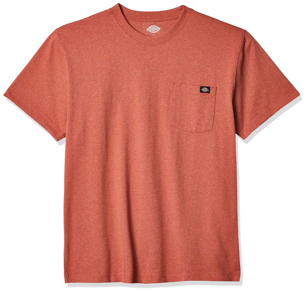 Dickies mens Heavyweight Crew Neck Short Sleeve Tee Big-tall T Shirt, Rustic Red Heather, Large Tall US