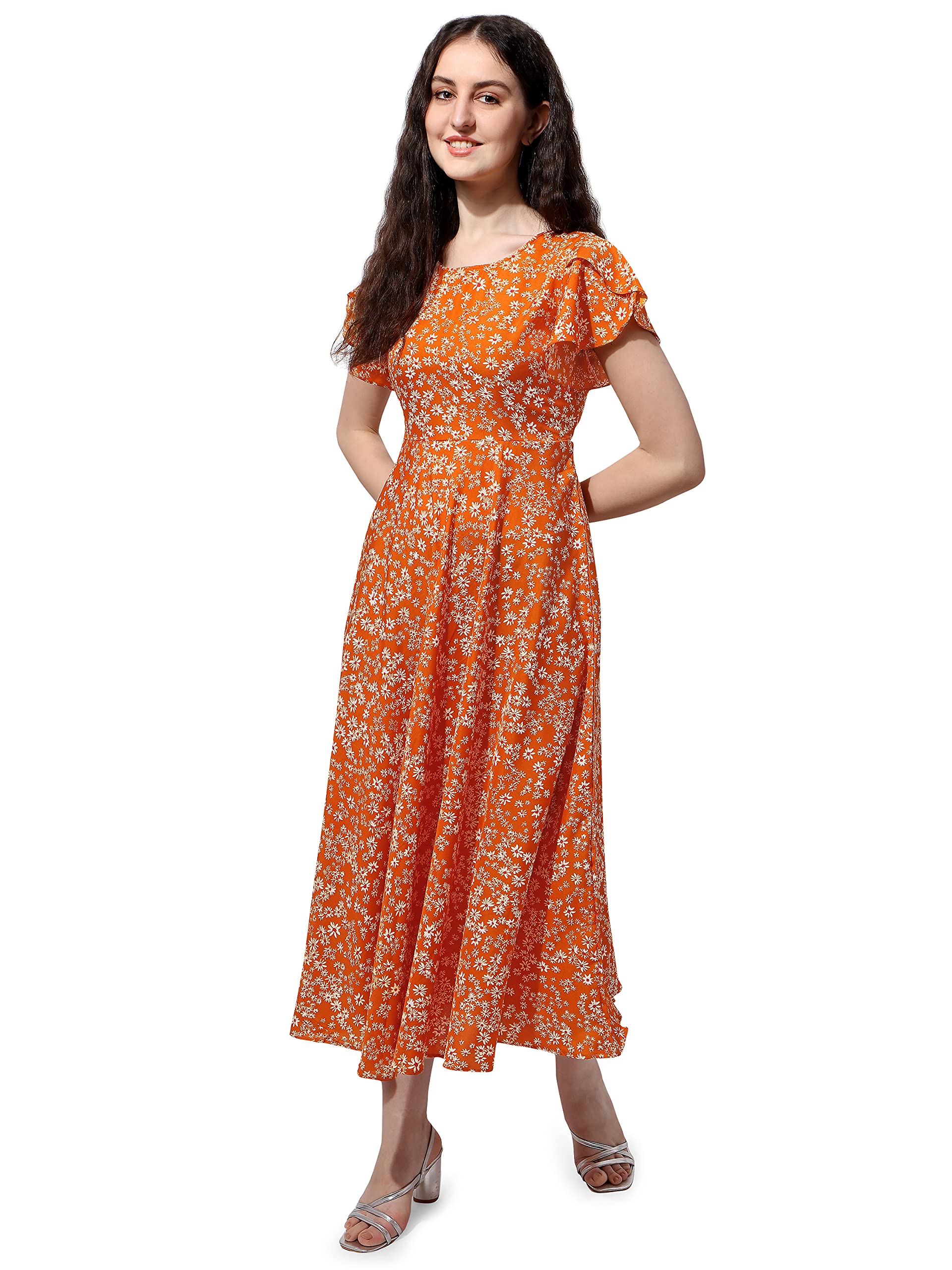 Oomph! Dress For Women Stylish | One Piece For Women Long | Trendy Long One Piece Summer Outfit | Lightweight Flared Maxi Dress 