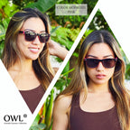 OWL Retro Vintage Two Tone frame Sunglasses 3 Pairs - Red, Blue, White