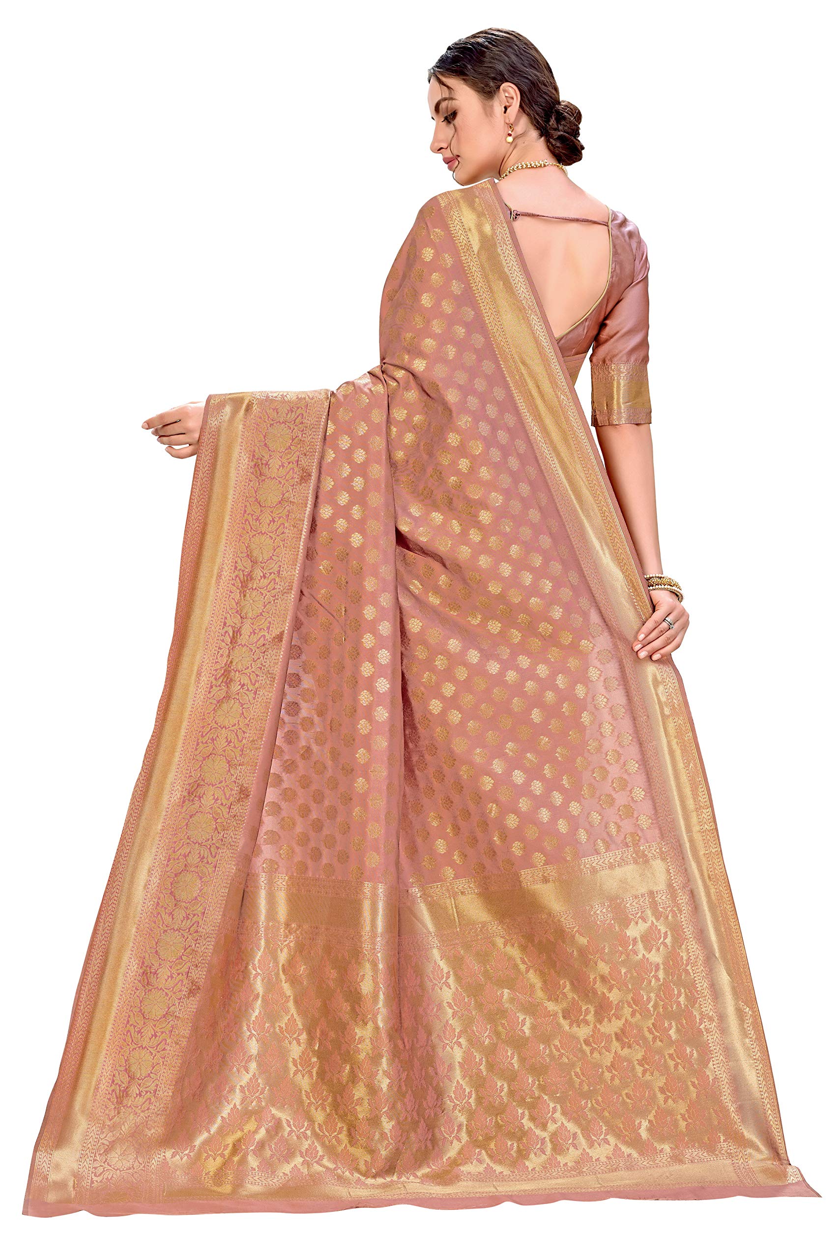 Glory Sarees Womens kanchipuram Art Silk Saree With Blouse Piece