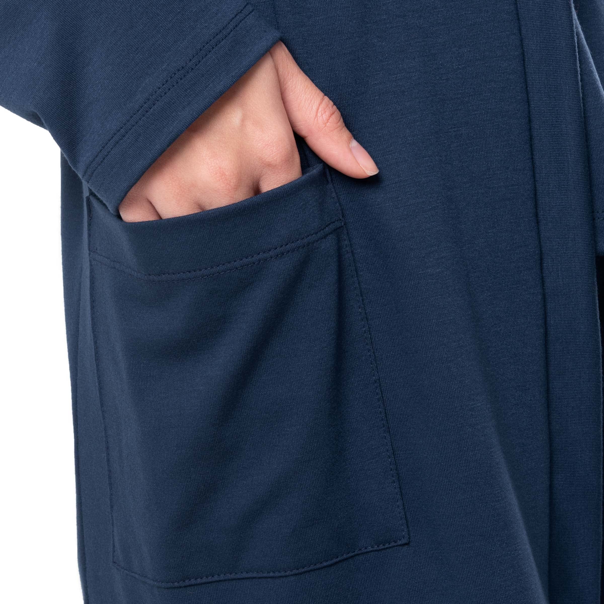 Fruit of the Loom Women's Breathable Tank Top, Pant, and Cardigan Sleep Set, Midnight Blue, Medium