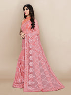 Ekasya WomenS Net Embroidered Floral Embroidered Saree And Unstitched Blouse Piece | Sari For Wedding | Festive Sarees For Wome