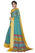 Glory Sarees Womens Organza Bandhani Saree With Blouse Piece