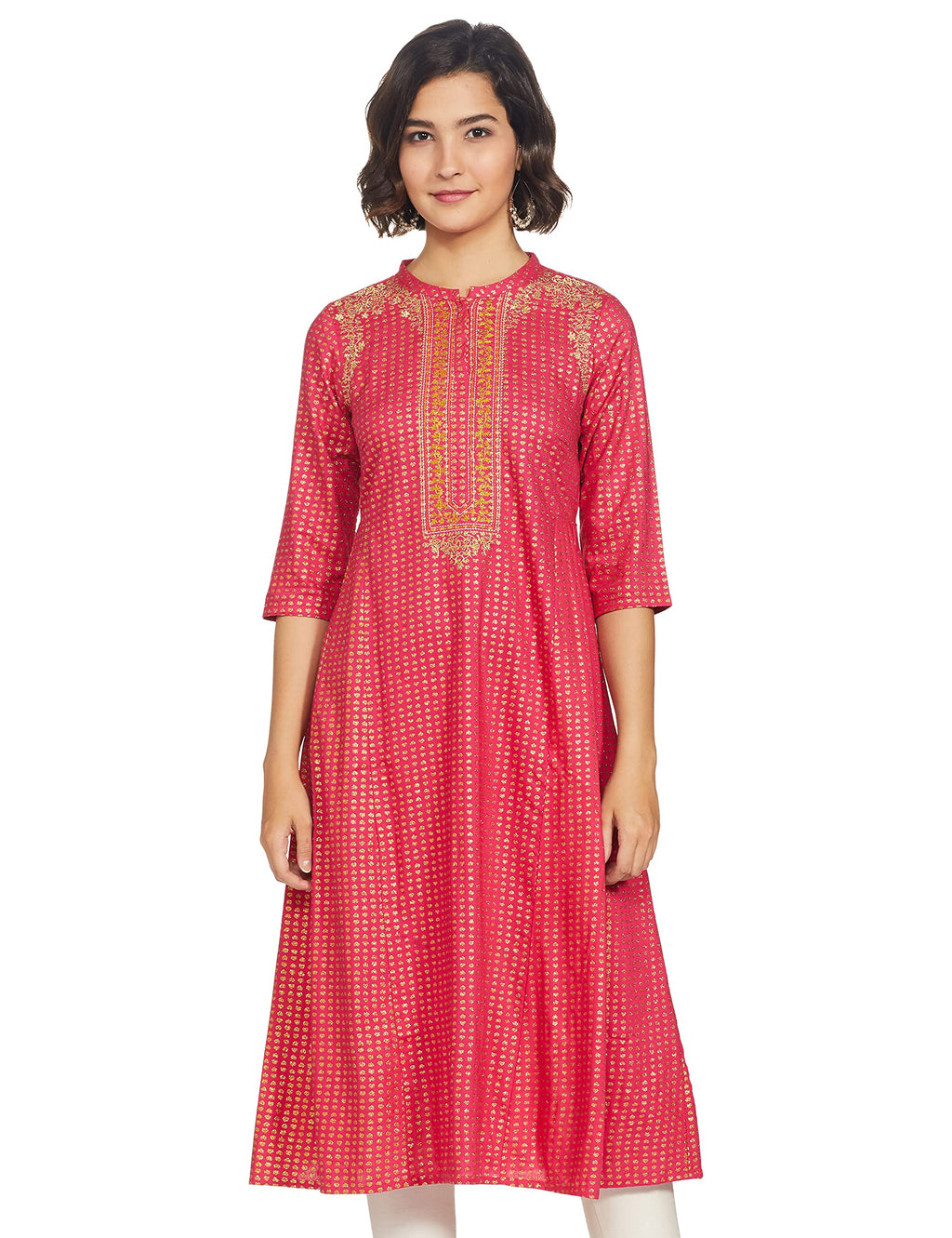 Aurelia Womens Viscose Dress (21SFA12323-50422_Pink_XL)