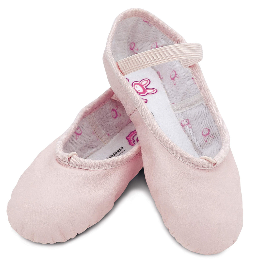 Bloch Dance Girl's Bunnyhop Full Sole Leather Ballet Slipper/Shoe, Pink, 8.5 Wide Little Kid