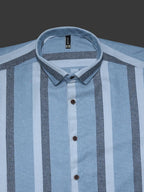 Mildin MenS Black Cotton Striped Casual Shirt - Stylish, Comfortable & Breathable For Everyday Wear, Perfect For Relaxed & Tren