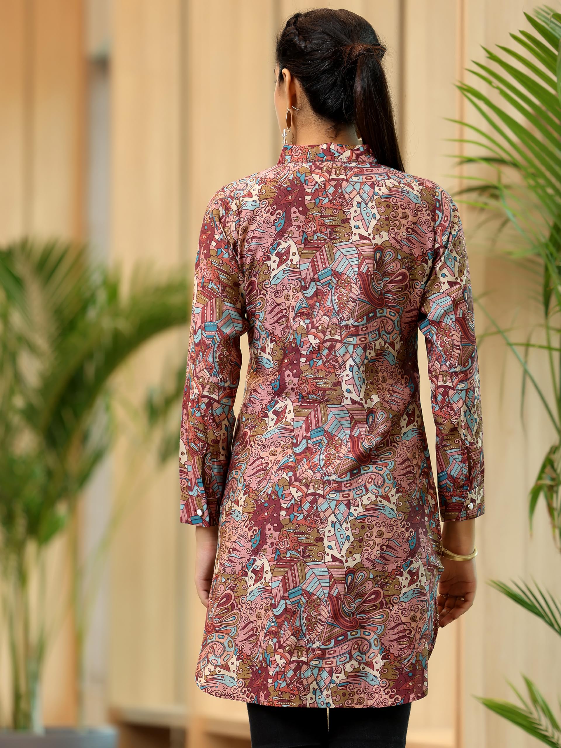 Libas WomenS Silk Blend Printed Straight Kurtis (37210_Mauve
