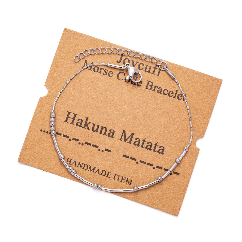 Morse Code Bracelets for Women Hakuna Matata Funny Inspirational Jewelry Christmas Birthday Gifts for Her Mom Daughter Sister Be